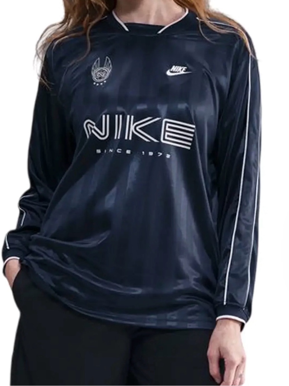 Nike Sportswear Women's Long-Sleeve Jersey Top - Midnight Navy (M). NWT